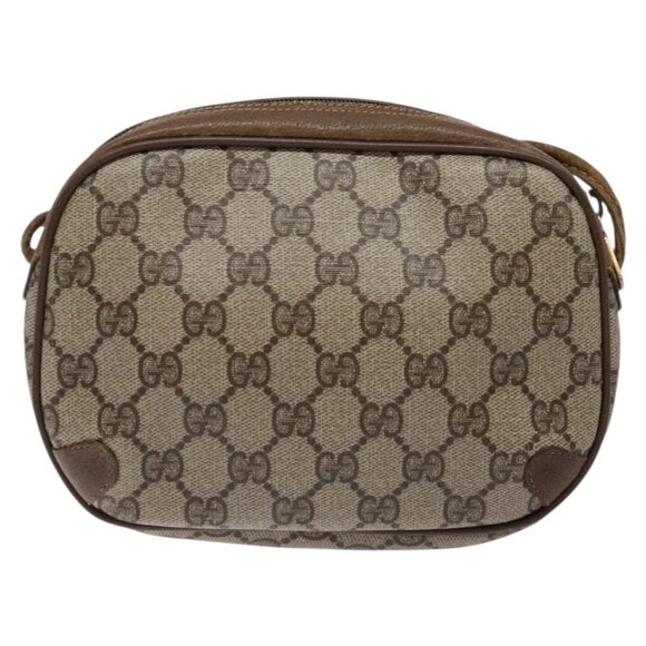GUCCI GG Supreme Web Sherry Line Shoulder Bag PVC Beige - Picture 3 of 16
